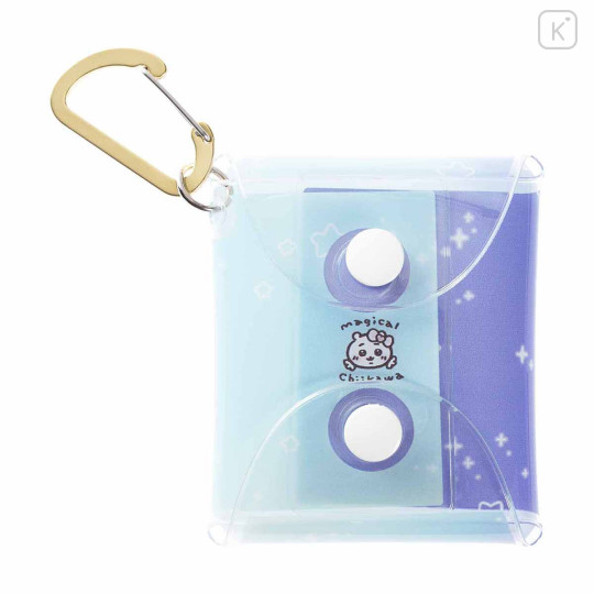 Japan Chiikawa Clear Pouch with Carabiner - Characters / Super Magical Chiikawa Blue - 2