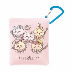 Japan Chiikawa Clear Pouch with Carabiner - Characters / Super Magical Chiikawa Pink