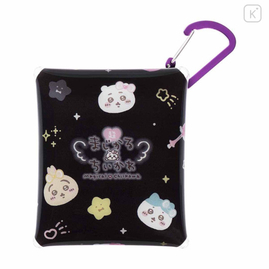 Japan Chiikawa Clear Pouch with Carabiner - Chiikawa & Hachiware & Rabbit / Super Magical Chiikawa Black - 1