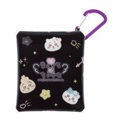 Japan Chiikawa Clear Pouch with Carabiner - Chiikawa & Hachiware & Rabbit / Super Magical Chiikawa Black