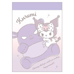 Japan Sanrio Mini Notepad - Kuromi / Hug Baku