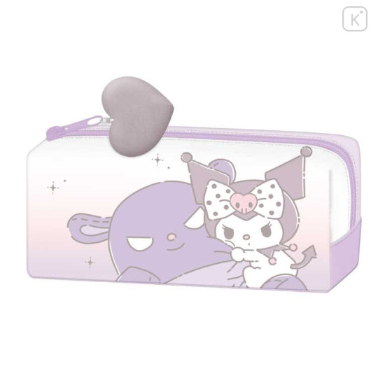 Japan Sanrio Pen Pouch Pencil Case - Kuromi / Hug Baku - 1