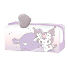 Japan Sanrio Pen Pouch Pencil Case - Kuromi / Hug Baku