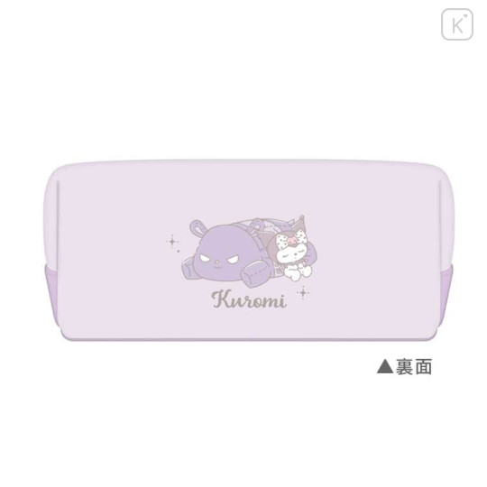 Japan Sanrio Pen Pouch Pencil Case - Kuromi / Hug Baku - 3