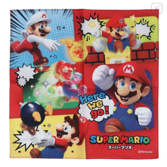 Japan Mario Handkerchief - Fire Bomb Fight / Super Mario Brothers - 1