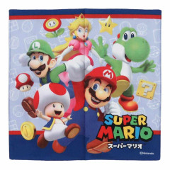 Japan Mario Handkerchief - Characters / Super Mario Brothers Grey Navy