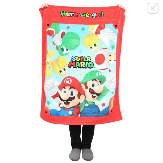 Japan Mario Towel Blanket - Yoshi & Super Mario Brothers - 1