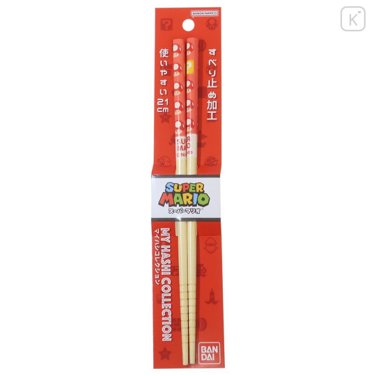 Japan Mario Bamboo Chopsticks 21cm - Mushroom Red / Super Mario Brothers - 1