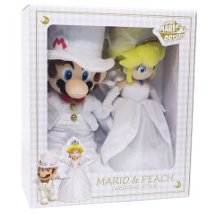 Japan Mario Plush Wedding Doll Set - Mario & Princess Peach / Super Mario Brothers