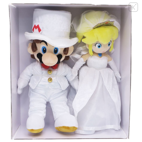 Japan Mario Plush Wedding Doll Set - Mario & Princess Peach / Super Mario Brothers - 2