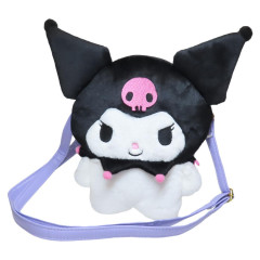 Japan Sanrio Kids Face-shaped Pochette - Kuromi