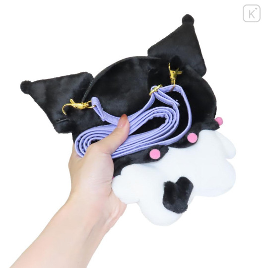 Japan Sanrio Kids Face-shaped Pochette - Kuromi - 2