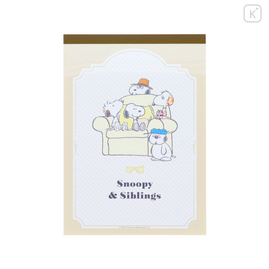 Japan Peanuts A6 Notepad - Snoopy & Brothers Cozy Home - 1