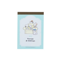 Japan Peanuts Mini Notepad - Snoopy & Brothers Cozy Home Blue