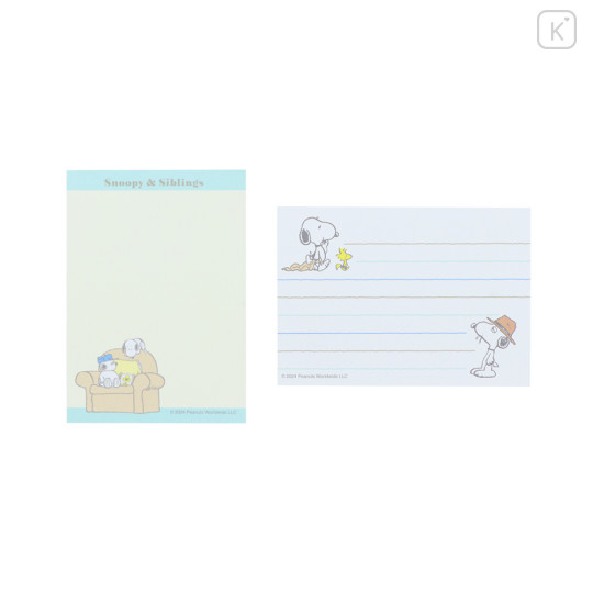 Japan Peanuts Mini Notepad - Snoopy & Brothers Cozy Home Blue - 2