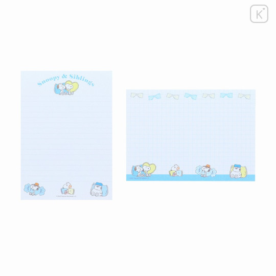 Japan Peanuts A6 Notepad - Snoopy & Brothers Sleepover Blue - 3