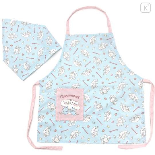 Japan Sanrio Children's Apron - Cinnamoroll / Milk H130cm - 1