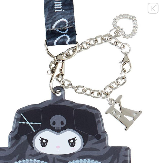 Japan Sanrio Pass Case Card Holder with Neck Strap - Kuromi / Twin Idol - 5