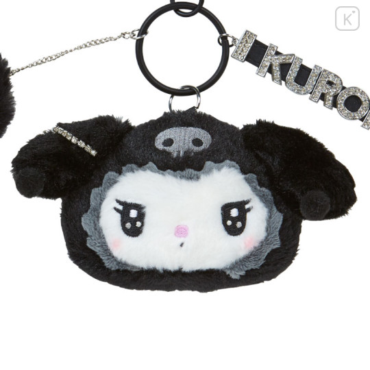 Japan Sanrio Plush Keychain - Kuromi / Twin Idol Black Alphabet - 2