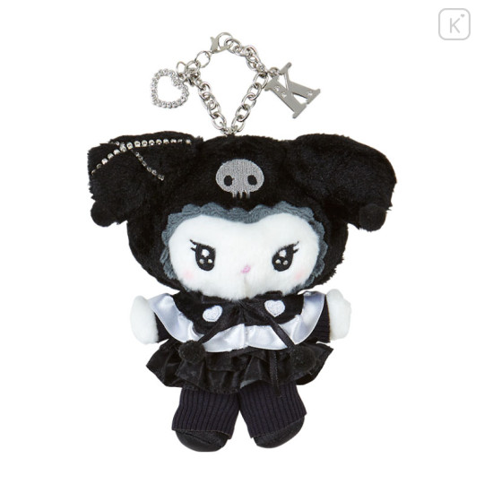 Japan Sanrio Mascot Holder - Kuromi / Twin Idol Initial Charm with Rhinestone - 1