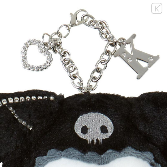 Japan Sanrio Mascot Holder - Kuromi / Twin Idol Initial Charm with Rhinestone - 4