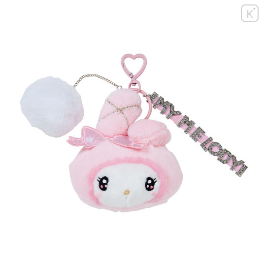 Japan Sanrio Plush Keychain - My Melody / Twin Idol Black Alphabet - 1