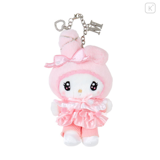 Japan Sanrio Mascot Holder - My Melody / Twin Idol Initial Charm with Rhinestone - 1