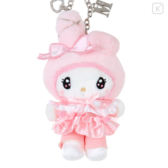 Japan Sanrio Mascot Holder - My Melody / Twin Idol Initial Charm with Rhinestone - 2