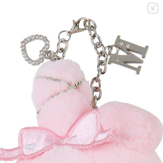 Japan Sanrio Mascot Holder - My Melody / Twin Idol Initial Charm with Rhinestone - 4