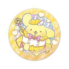 Japan Sanrio Big Can Badge - Pompompurin / Tokimeki Magic Warrior Miracle Edition Pink