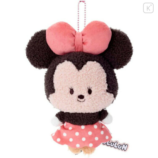 Japan Disney Fluffy Plush Keychain - Minnie Mouse / Yululun - 1