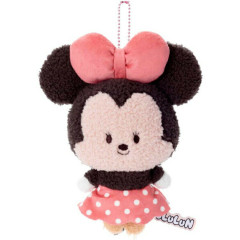 Japan Disney Fluffy Plush Keychain - Minnie Mouse / Yululun