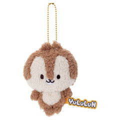 Japan Disney Fluffy Plush Keychain - Chip / Yululun