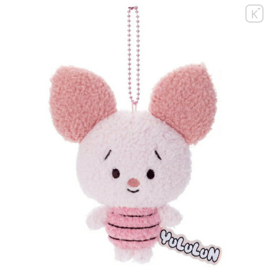 Japan Disney Fluffy Plush Keychain - Piglet / Yululun - 1