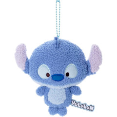 Japan Disney Fluffy Plush Keychain - Stitch / Yululun