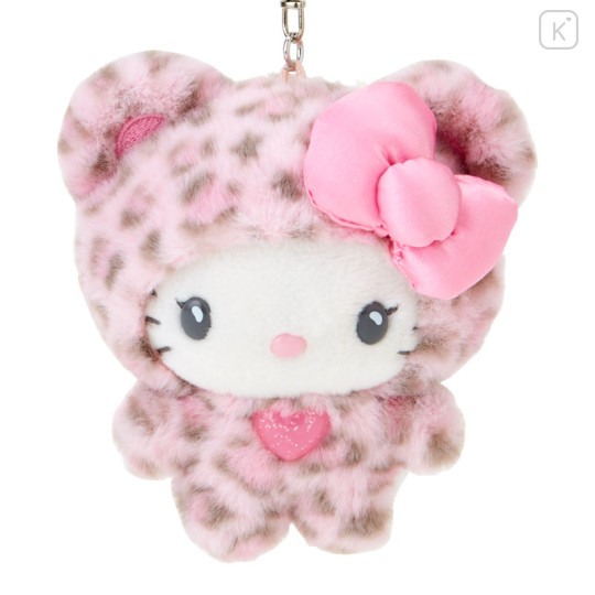 Japan Sanrio Original Mascot Keychain - Hello Kitty : Leopard Bear Pink - 2