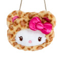 Japan Sanrio Original Face-shaped 2way Pochette - Hello Kitty / Leopard Bear - 2