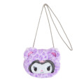 Japan Sanrio Original Face-shaped 2way Pochette - Kuromi / Leopard Bear - 1