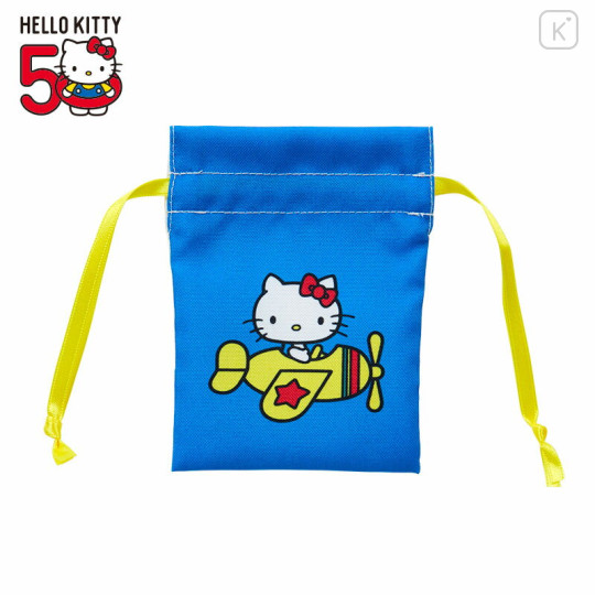 Japan Sanrio Mini Drawstring Pouch - Hello Kitty 50th Anniversary 1977 - 1