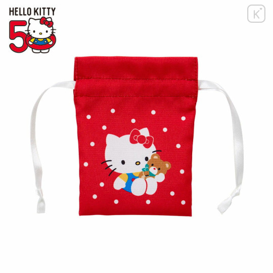 Japan Sanrio Mini Drawstring Pouch - Hello Kitty 50th Anniversary 1982 - 1