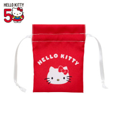 Japan Sanrio Mini Drawstring Pouch - Hello Kitty 50th Anniversary 1986