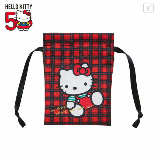 Japan Sanrio Mini Drawstring Pouch - Hello Kitty 50th Anniversary 1988 - 1