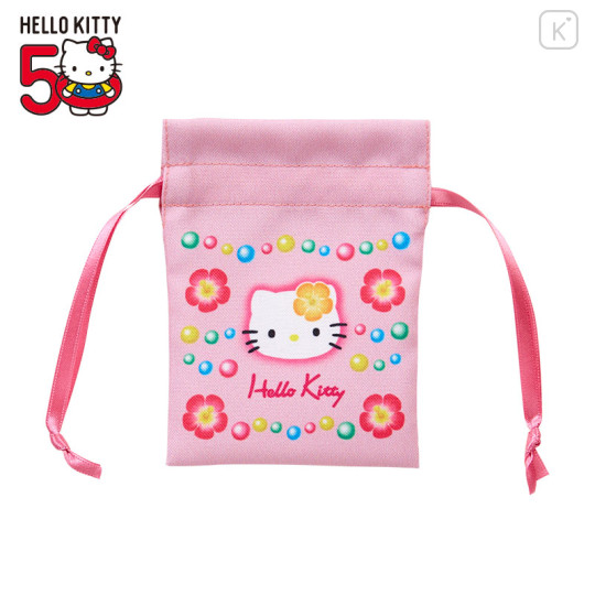 Japan Sanrio Mini Drawstring Pouch - Hello Kitty 50th Anniversary 1996 - 1