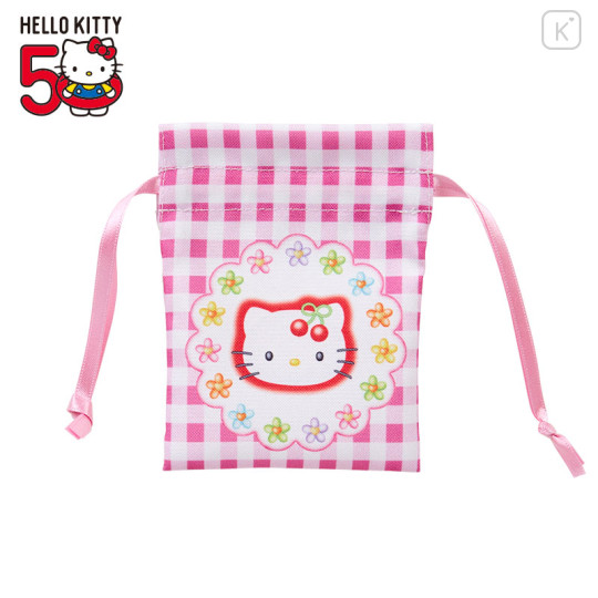 Japan Sanrio Mini Drawstring Pouch - Hello Kitty 50th Anniversary 1998 - 1