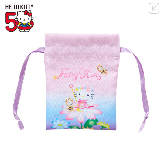 Japan Sanrio Mini Drawstring Pouch - Hello Kitty 50th Anniversary 2000 - 1