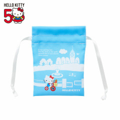 Japan Sanrio Mini Drawstring Pouch - Hello Kitty 50th Anniversary 2002