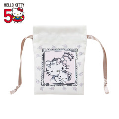 Japan Sanrio Mini Drawstring Pouch - Hello Kitty 50th Anniversary 2015