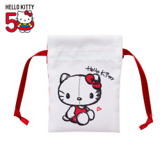 Japan Sanrio Mini Drawstring Pouch - Hello Kitty 50th Anniversary 2018