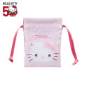 Japan Sanrio Mini Drawstring Pouch - Hello Kitty 50th Anniversary 2023 - 1