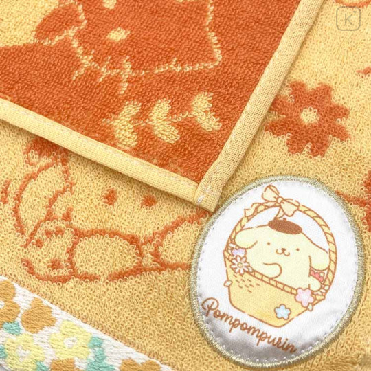 Japan Sanrio Jacquard Towel Handkerchief - Characters / Orange Flower - 2